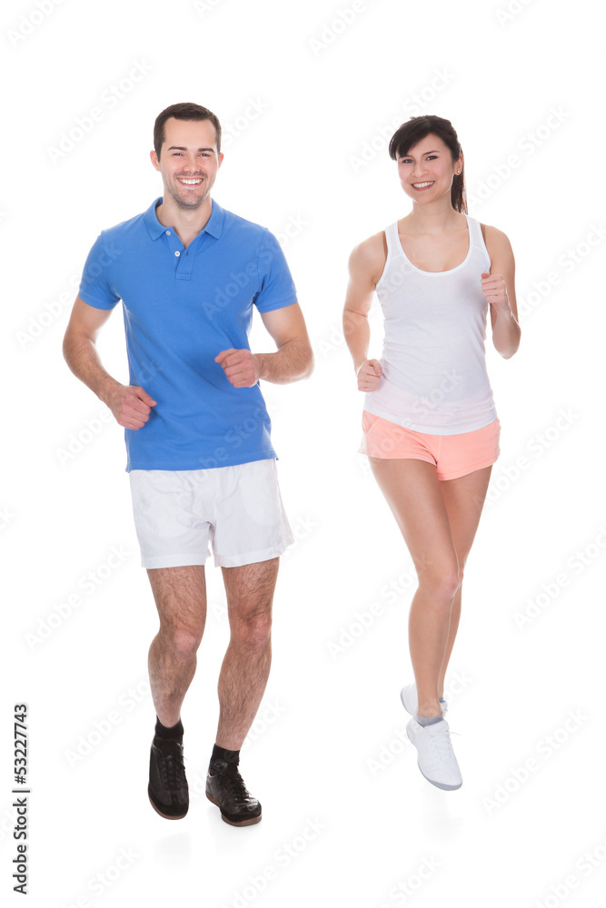 Portrait Of Couple Jogging Portrait Of Couple Jogging
