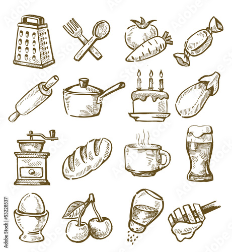 hand drawn kitchen