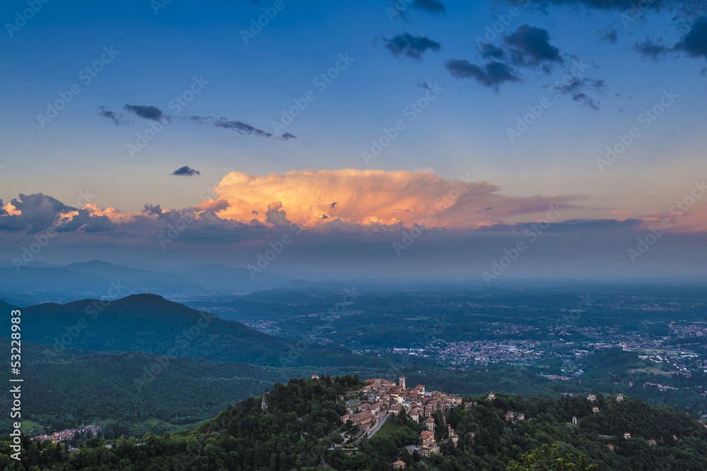 Sacro Monte di Varese and sunset