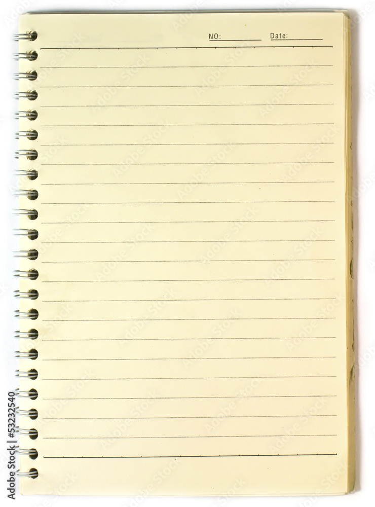 Old note-book isolated on white background Old note-book isolated on white background