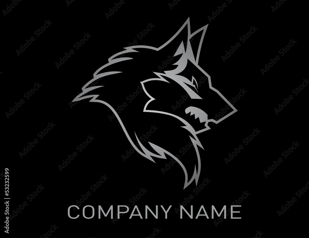 Obraz premium wolf design black background