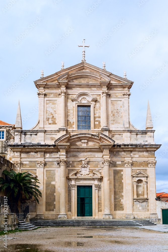 Front view of Saint Ignatius Church in Dubrovnik