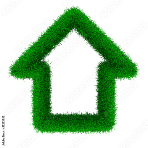house from grass. Isolated ...