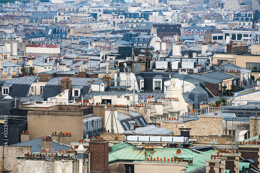 Paris rooftops aerial view, France Paris rooftops aerial view, France