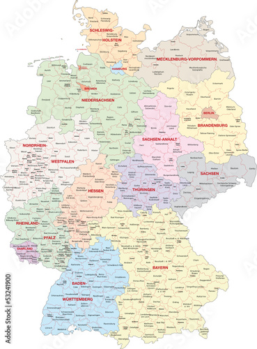 Deutschland, Bundesländer, Landkreise, kreisfreie Städte photo