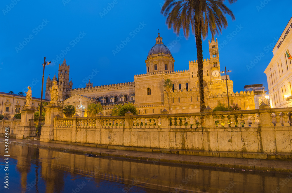 The cathedral of Palermo, Sicily, Italy. Early morning