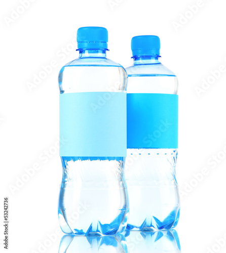 Bottles of water isolated on white