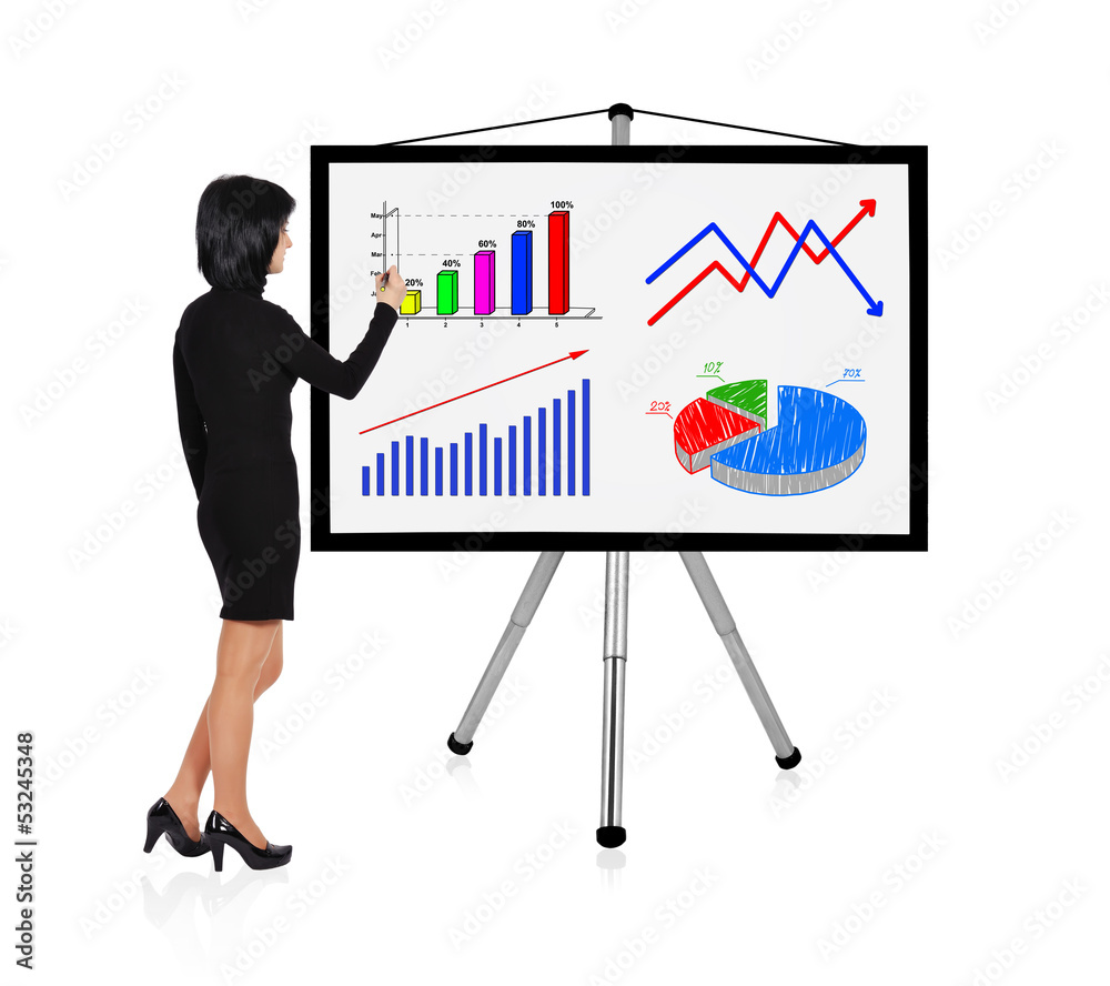 woman drawing graph woman drawing graph