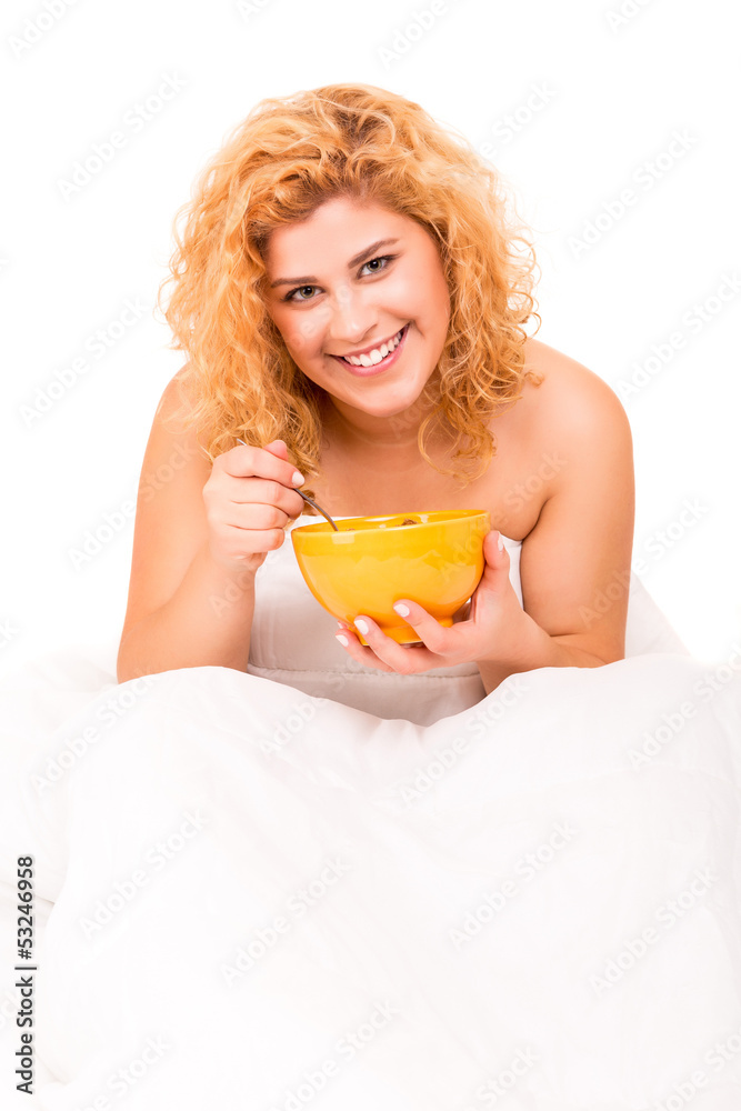 Woman in bed