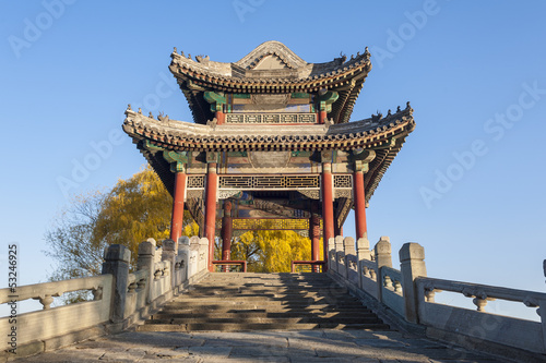 Willow bridge in Xidi of Summer Palace, Beijing