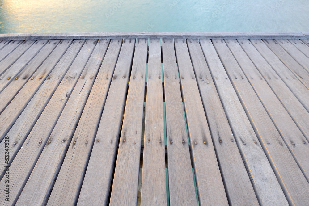 Wood bridge on the beach Wood bridge on the beach