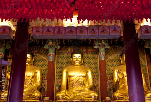 Buddha Statues in the Jogye-sa Temple, Korea.