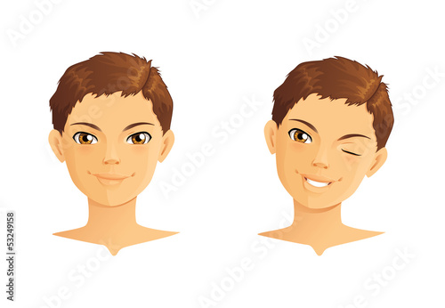 Cute boy winking and smiling