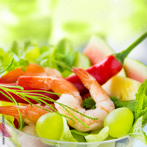 Scampi Salat mit Chili und Olivenkraut