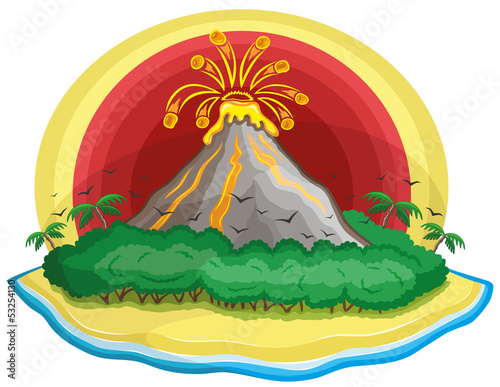 Cartoon volcano.