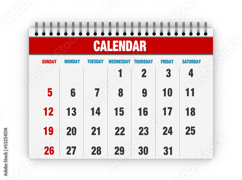 Blank calendar