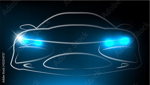Silhouette of car. Vector illustration