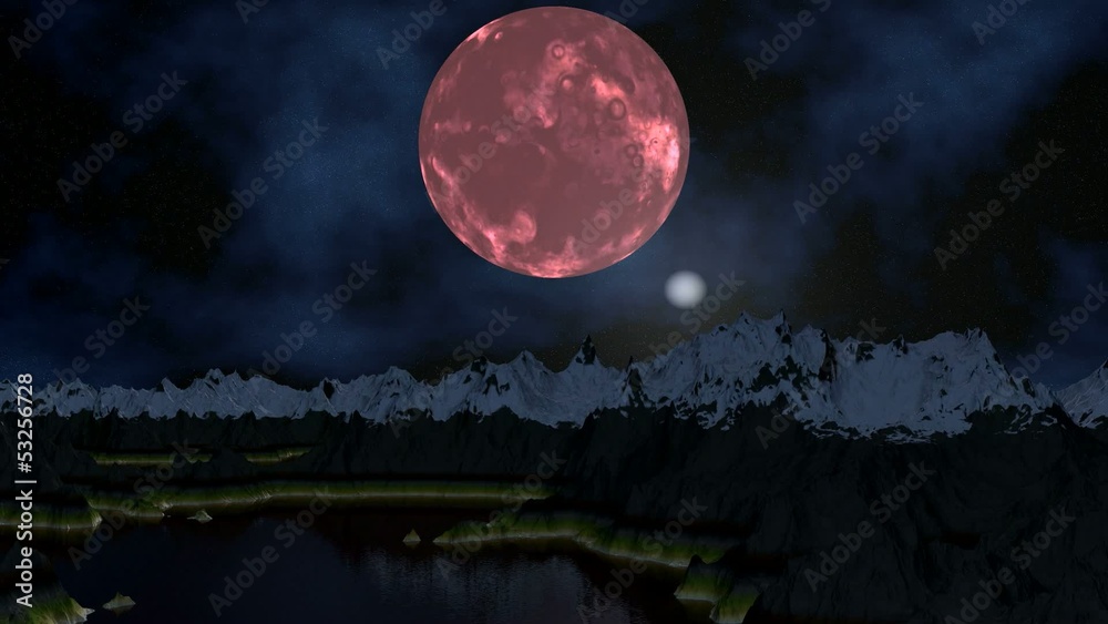 Pink moon and UFO Pink moon and UFO