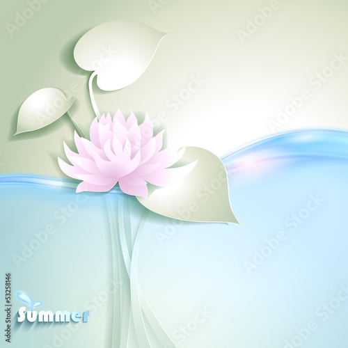 Card with stylized waterlily