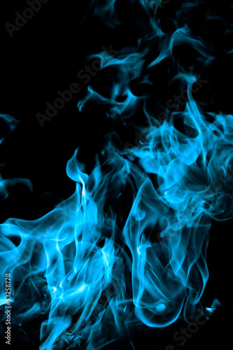 blue fire on black background