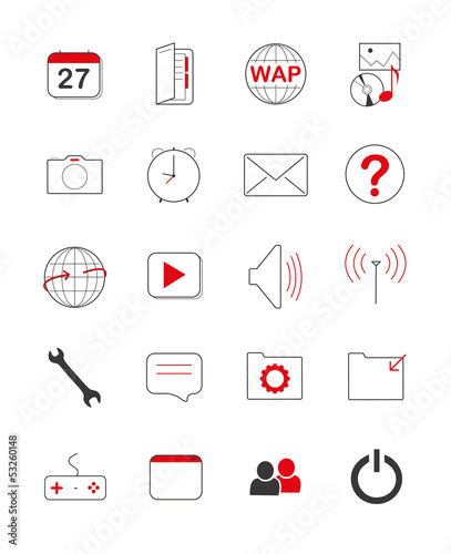 Icons Handy App Phone Smartphone Tablet Web 7 rot