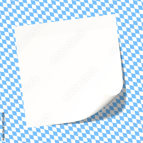 White Stick Note Octoberfest Pattern Light Blue