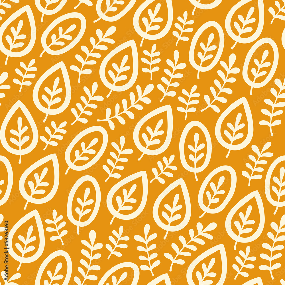 Seamless orange leaf pattern Seamless orange leaf pattern
