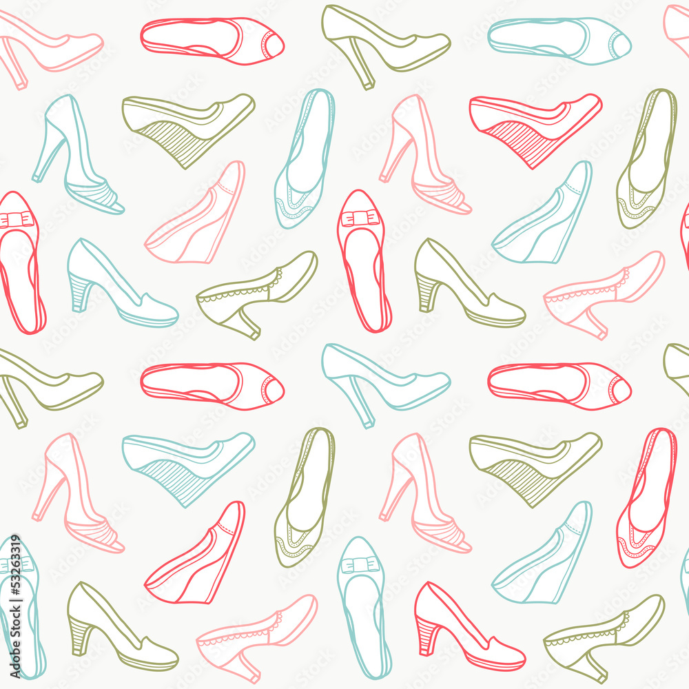 Seamless stylish shoes pattern Seamless stylish shoes pattern