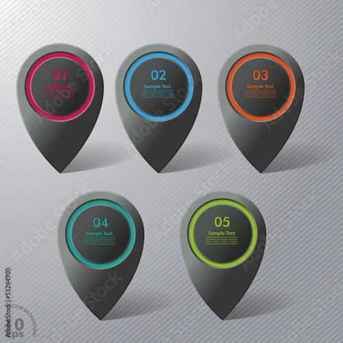 Five Colorful Infographic Markers photo