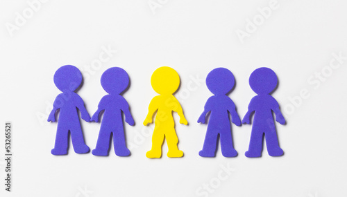 Colourful foam people on white background