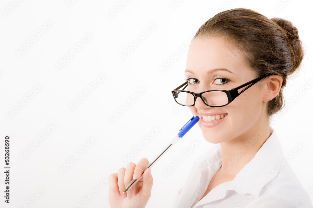 Beautiful Young Woman As Secretary Or Student Beautiful Young Woman As Secretary Or Student