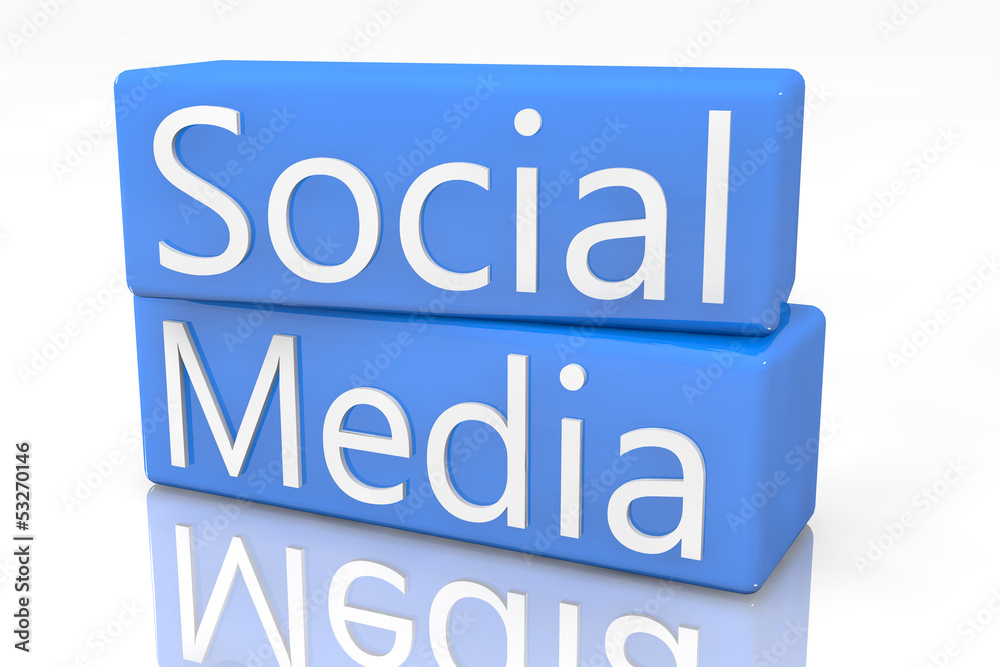 Fototapeta premium Blue Box Social Media