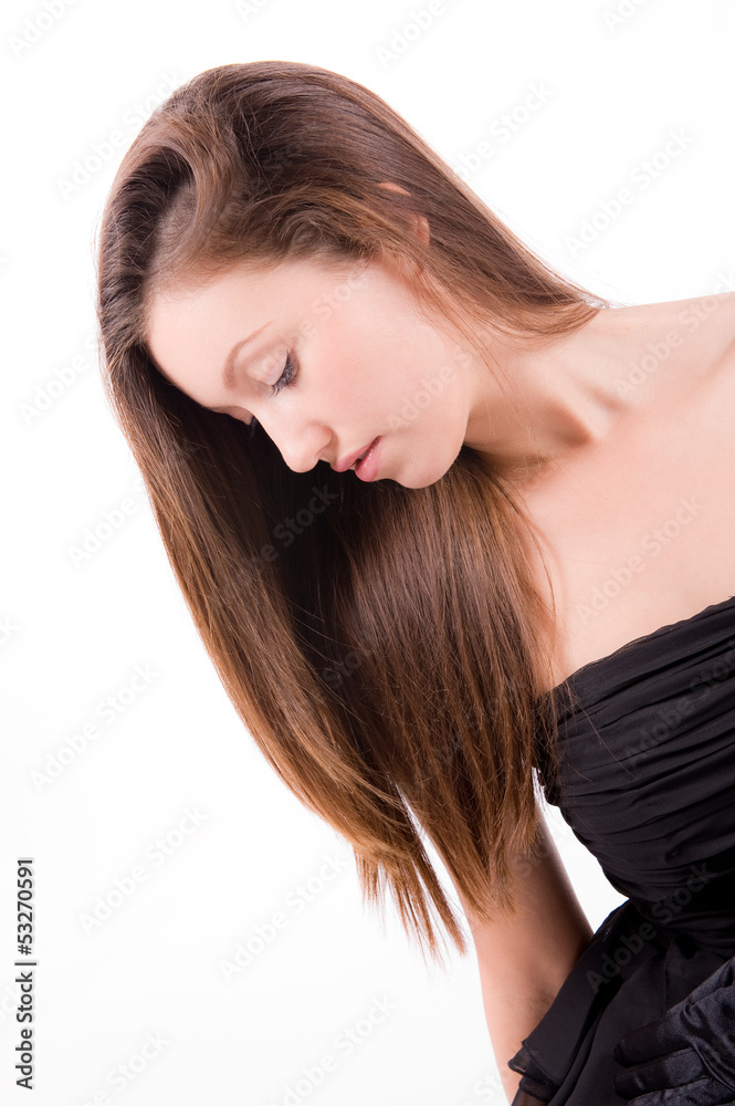 Profile Portrait Of Beautiful Young Woman