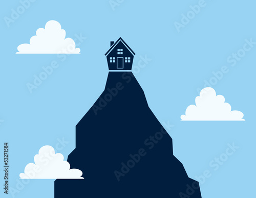 House on a tall cliff