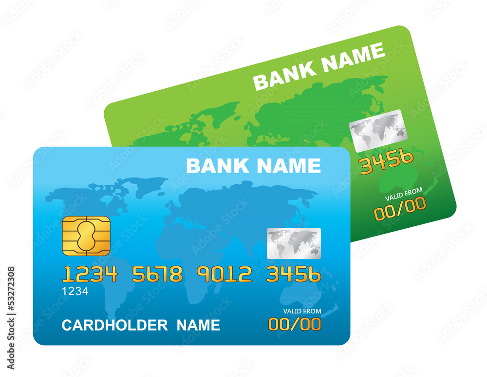 Vector illustration of a plastic credit card. Vector illustration of a plastic credit card.