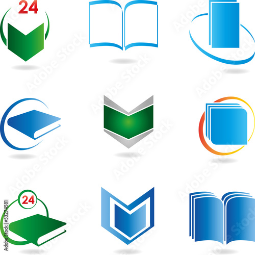 Logo, Buch, Book, hand draw books, Vektor