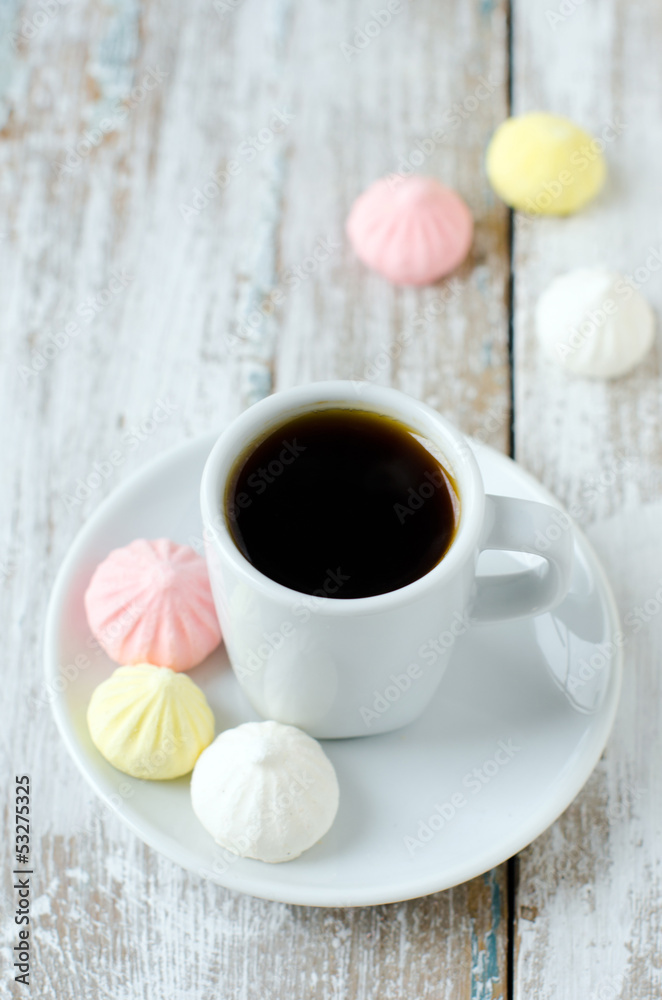 A Cup of coffee with meringue A Cup of coffee with meringue