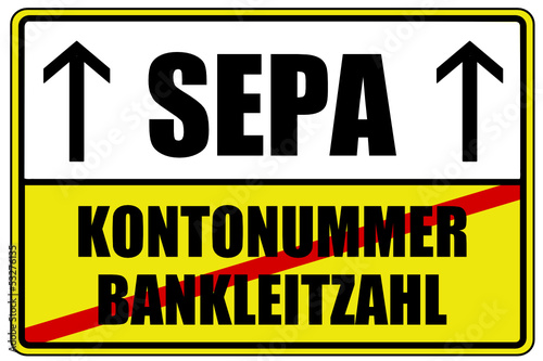 SEPA IBAN BIC Schild  #130613-svg01