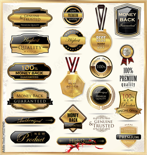 Luxury gold and black labels