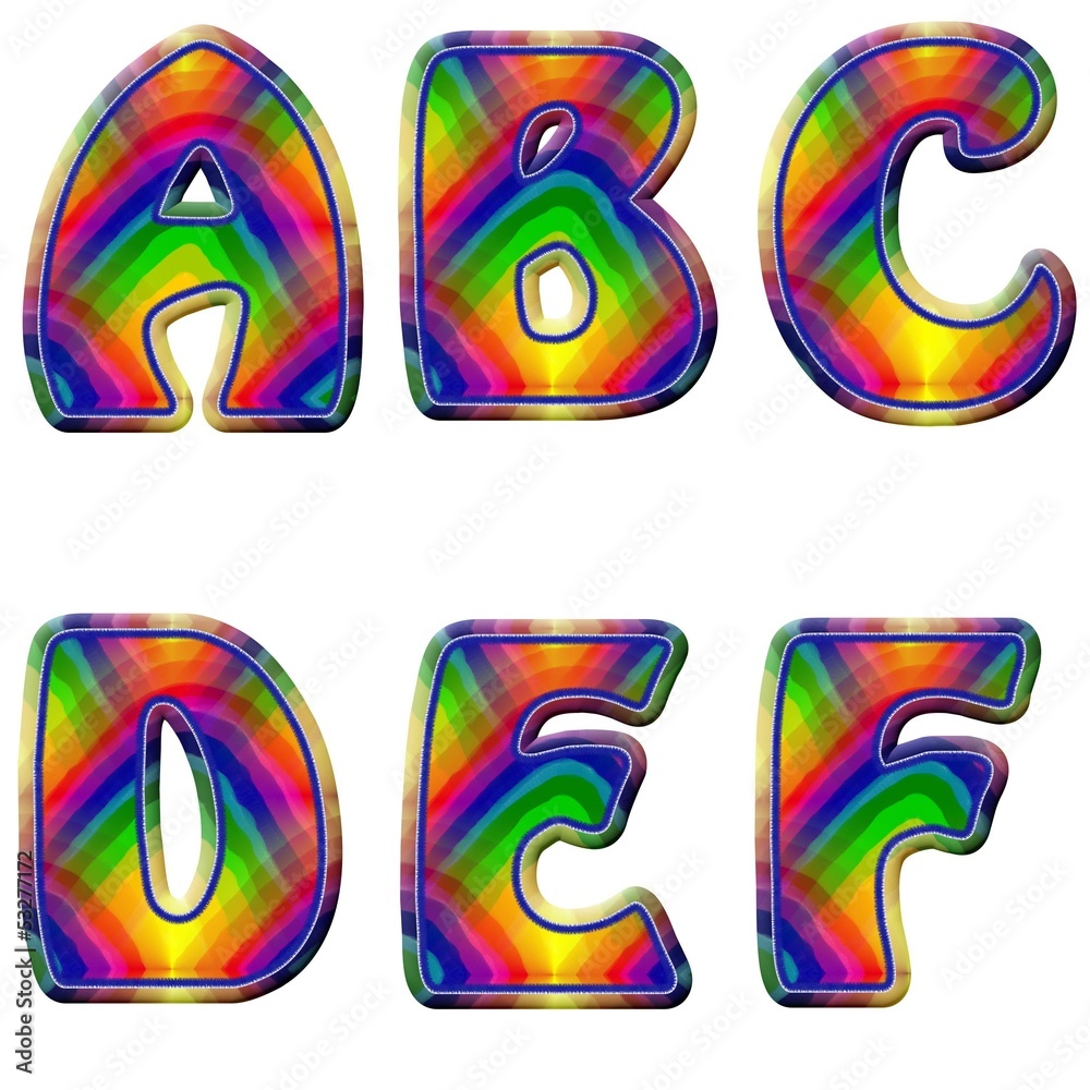 Obraz premium ABC Emmet Regenbogen 3D Freisteller