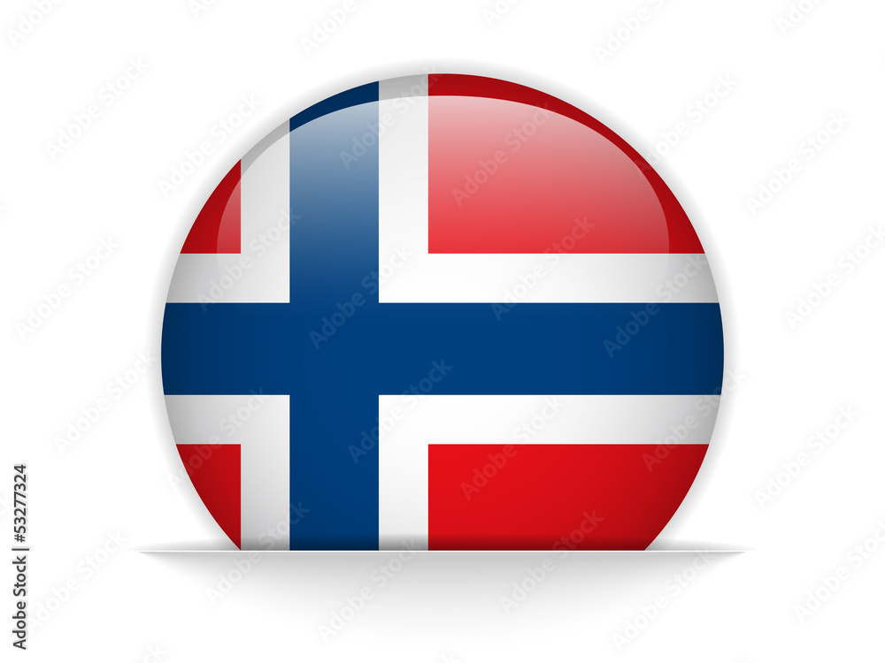 Obraz premium Norway Flag Glossy Button
