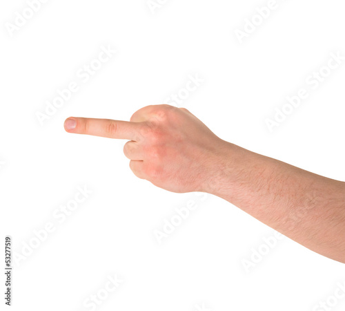 Offensive hand gesture isolated