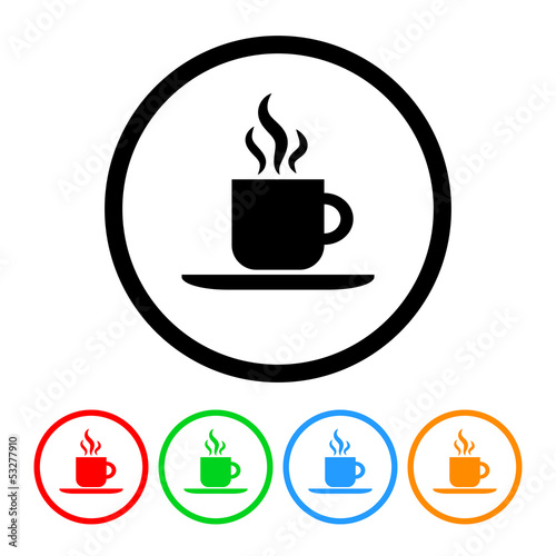 Coffee Icon Vector with Four Color Variations
