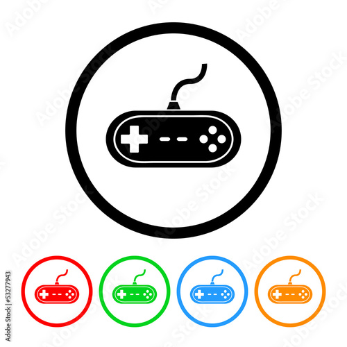 Video Game Icon Vector with Four Color Variations