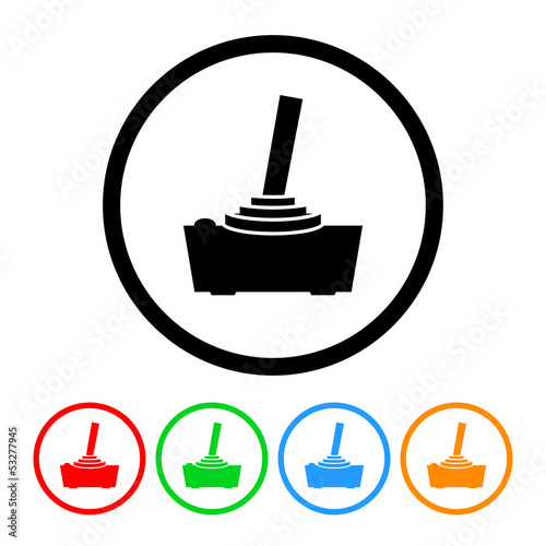 Video Game Joystick Icon Vector with Four Color Variations