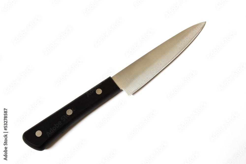 black knife on white background black knife on white background