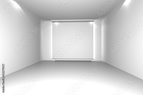 white empty room with decorate wall
