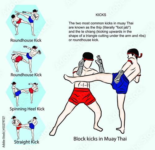 hand drawn Thai martial arts and muay thai boran 