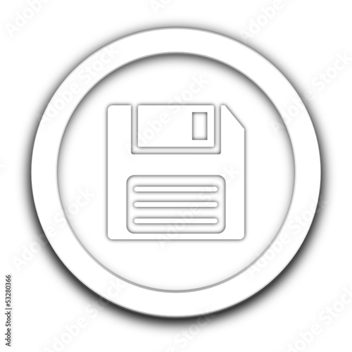 disquette sur vignette blanche