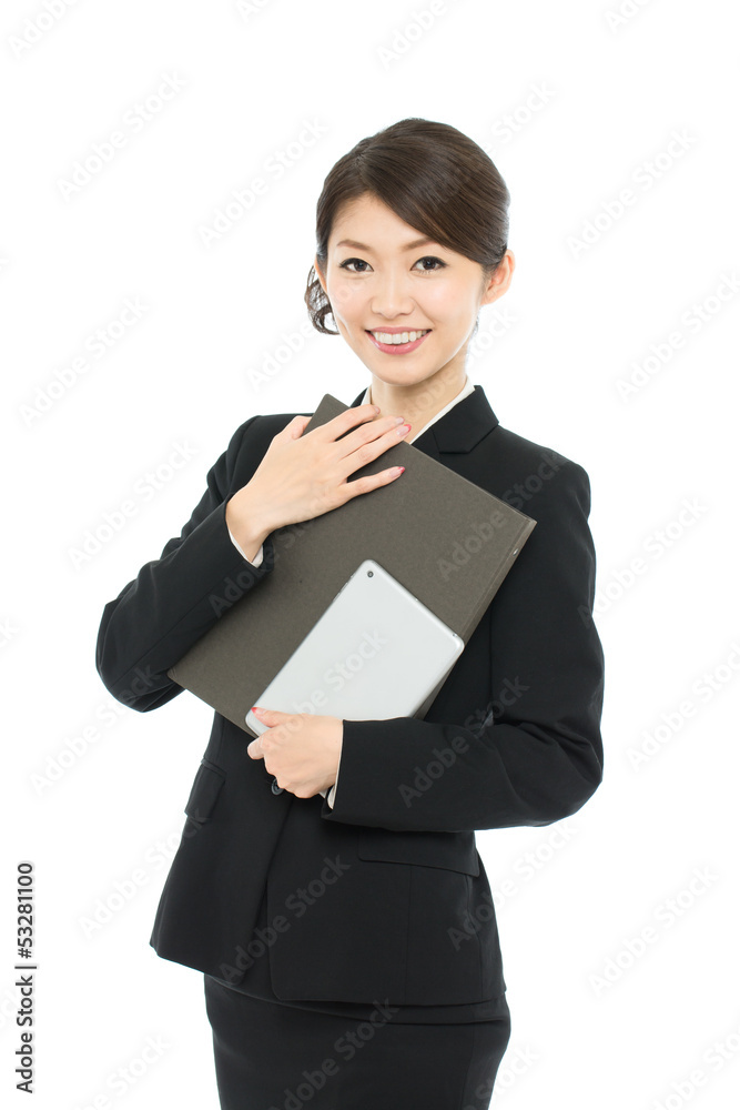 Beautiful asian business woman isolated on white background Beautiful asian business woman isolated on white background